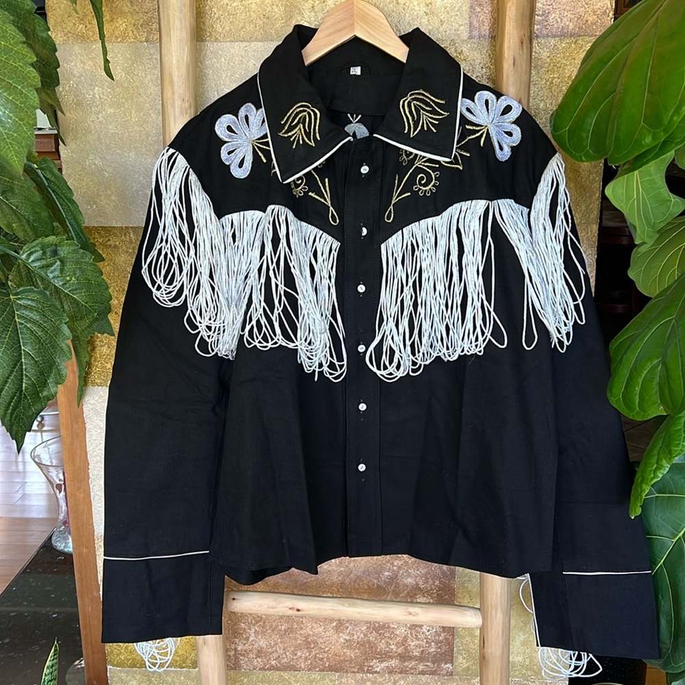 Western Cowboy Button Down Fringe Costume Shirt, Inspired By Ken In Barbie Movie - Picture 4 of 10